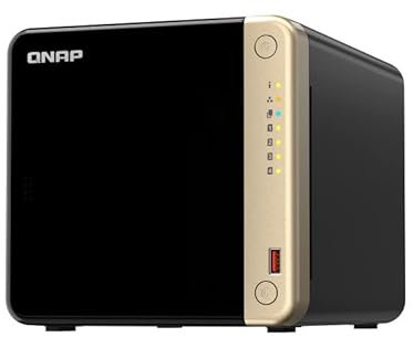 QNAP TS-464 (4G) 4 Bay NAS (Intel® Celeron® N5095 processore quad-core Burst fino a 2,9 GHz, 2,5 GbE) 48 TB bundle con hard disk WD RED Plus da 12 TB
