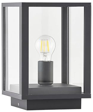 Lindby Outdoor Lights Giavanna dimmable (Modern) in Black Made of Aluminium (1 Light Source, E27) from Pillar Garden Path Bollard lamp