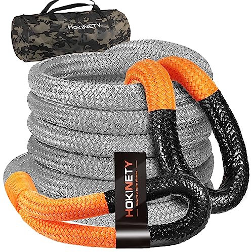 Kinetic Recovery Tow Rope 1-1/8 x20ft Offroad Snatch Strap 35360lbs Heavy Duty Towing Straps Kit for Trucks SUV UTV ATV Tractor Car Jeep