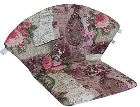 OUTLIV. Romeo Elegance Sesselauflage hoch, 87,5x48,5x3,5 cm, Sitz und Rückenkissen, Rosa Geblümt, Mischgewebe, hochwertige Sitzauflage für Gartensessel