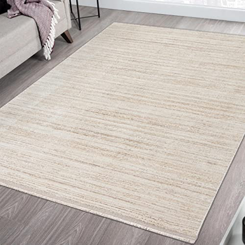 Dezent gestreifter Teppich • pflegeleicht & langlebig • modern eleganter Stil beige, 120 x 170 cm