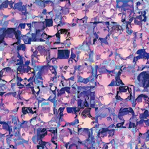 Steamwave Girl Aufkleber für Laptop (50 PCS),Geschenk für Kinder Jugendliche Erwachsene Jungen,Anime-Mädchen Stickers Wasserdicht Vinyl Aufkleber für Scrapbook,Skateboard,Auto,Gepäck
