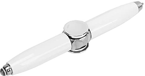 FidgetSpinner-Stift mit LED-Licht, Leuchtender Gyro-Kugelschreiber mit Fingerspitze, Finger-SPINNING-Schreibstift mit LED-Licht Zum Lösen von Stressabbau, Denken, Kugelschreiber,(Weiss)
