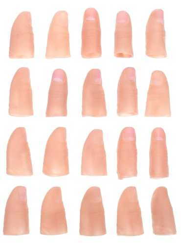 TOYANDONA Zauberrequisiten Fingerhülle Set 20 Stück Künstliche Daumenkappen Für Zaubertricks Bühnenauftritt Mit Falschem Finger Party- Und Scherzartikel Leicht Kompakt Wiederverwendbar