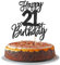SYKYCTCY 1 Pack Happy 21st Birthday Cake Topper Black Glitter Cheers to 21 Years Birthday Cake Pick 21 Fabulous Cake Decoration for Happy Birthday Theme Anniversary Party Supplies