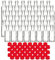 gouveo 48er Set Glasflaschen 20 ml Dorica mit Schraubverschluss rot - Mini Flasche 0,02 l zum Befüllen - Glasfläschchen für Likör, Schnaps, Öl oder zum Basteln