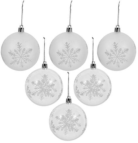 WOFASHPURET Weihnachtskugeln Zum Aufhängen Weihnachtsbaum- 6er-Pack Kugeln Schlichtes Design Ornamente für Feiern Partys Heimdekoration