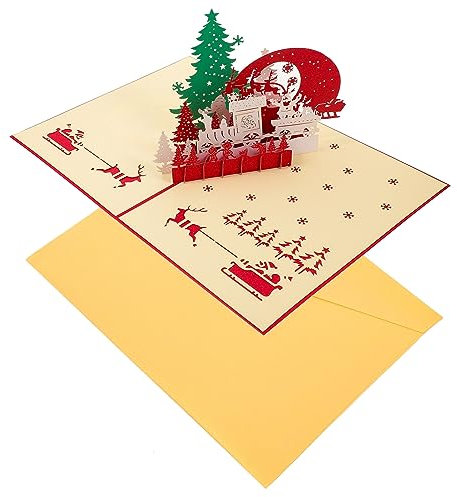 ifundom Weihnachtssegenkarte Neujahrsgrußkarten christbaum Weihnachtskarten Weihnachtsbaum Feiertagskarten Weihnachtsgrußkarten Weihnachten kleines Geschenk Postkarte Umschlag 3d Papier