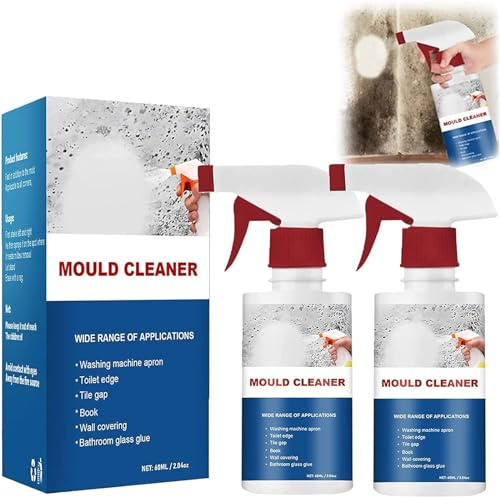 Mildew Cleaner Foam, Powerful Multi-Purpose Foam Cleaner, Mould Remover Foam Spray, Deodorant Decontamination Spray, for Wall Tiles Bathroom Cleaning, 60ML (2Pcs)