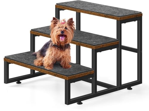 Haustiertreppe,Tiertreppe mit 3 Stufen,Tiertreppe,Einfach zu Montieren,Tiertreppe mit 3 Stufen,Hunde 32.8cm hoch,katzentreppe für alte Katzen,Hundetreppe für kleine,Rampe für Hund/Katze