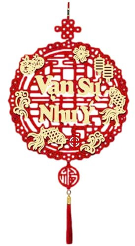 Tedious Vietnamesische Neujahr Dekorationen 2024 | Chinesische Neujahr Deko | Rote Hängeornamente mit vietnamesischem Text | Chinesische Neujahr Dekorationen 2024 für Home Deko