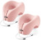 jiaao Nackenkissen Flugzeug, Reisekissen 100% Memory Foam - Reise Gadgets - Nackenhörnchen, Ideal für Reisen mit Auto, Bahn und Flugzeug - Nackenhörnchen Erwachsene - 2 Stück - Rosa
