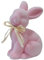 Lovehomily for Osterhasen-Ornament, kreativ, pelzig, beflockter Hase, Dekor, Schaumstoff, künstliches Moos, Hasenstatue für for Ostern, Zuhause, Garten, Party, Dekoration (Rosa)