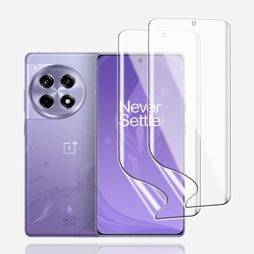 KoasVonson Film Hydrogel pour OnePlus 12R, 2 Pièces | TPU souple, auto-réparant, anti-rayures, clarté HD, compatible empreinte digitale et reconnaissance faciale, toucher précis