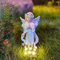 Syfunlv Praying Angel Solar Garden, Angel Garden Ornaments Statue,Resin Outdoor Solar Fairy Figurine, with LED Flower Lights,Cemetery Lights,for Patio Lawn Yard Porch Decoration.