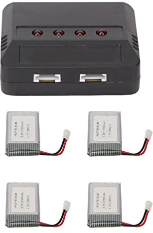 Lihsong 4PCS 903048 3.7V 2000mAh RC Drone Batterie Portable UAV Batterie Au Lithium avec Chargeur pour KY601S H11D H11C RC Quadcopter