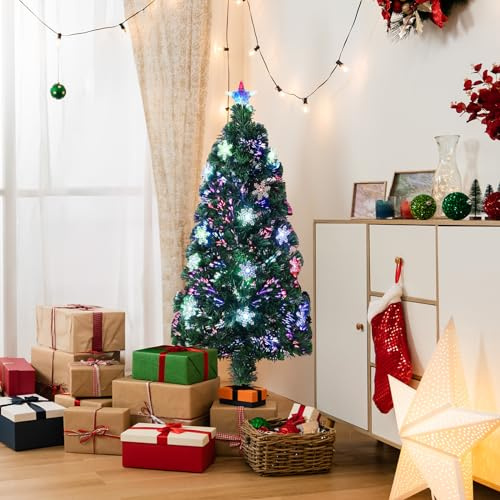 LEADZM Weihnachtsbaum mit Beleuchtung 90 cm, Tisch Weihnachtsbaum klein künstlich geschmückt für Weihnachten Deko, Grün mit Dekoration