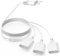 Verlängerungskabel Flach, 2M Stromkabel Verlängerung, 3 in 1 Typ-C Stromstecker Flach， Eurostecker auf Doppel Typ-C EuroBuchse, 0.75 mm² Stromkabel 2,5A/250V für PC Lampen Phone-Weiß
