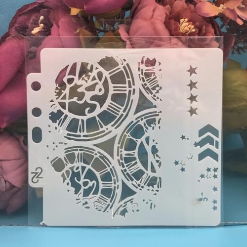 13 cm Uhr-Zifferblatt, Pfeil-Zeichenschablonen, Schablonen für Bastelprojekte, wiederverwendbares Schablonen-Set zum Malen auf Holz, Wand, Stoff, Stein, Schild, Kunstprojekten