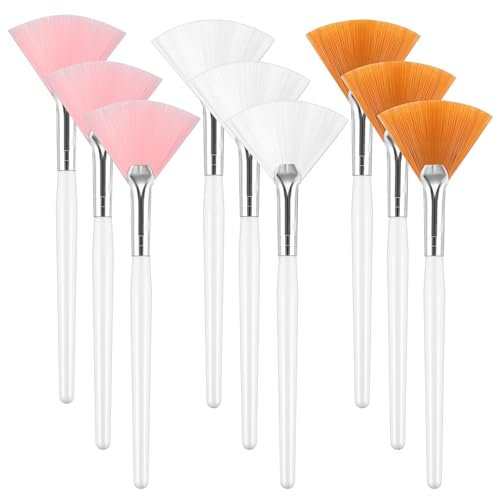 Qianyu Lot de 9 pinceaux souples pour masque facial - Pinceaux de maquillage - Applicateur d'acide - Pour femmes et filles - Masque à l'argile - Masque glycolique