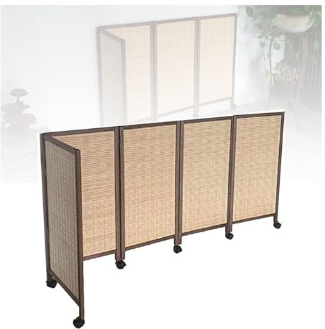 FHSLKXIM Paravent Court, Paravent Pliable en Fibre À Tissage Diamant Court, pour Chambre Moderne Et Contemporaine, Bureau, Studio, Dortoir, Appartement, 100 X 40 Cm, 8 Panneaux