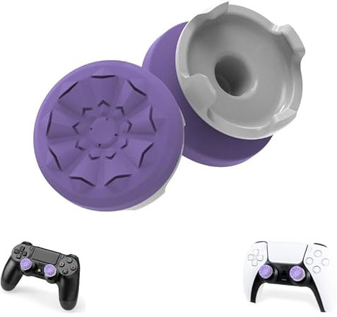 StickPro - 2 Grips de Pouce Compatibles Manettes PS4 / PS5-4 Accroches Silicone pour Meilleure Tenue - Accessoires Gaming - Confort & Precision (Violet)