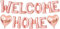 DazzJoy Willkommen Zuhause Luftballons Rosegold, 16 Zoll Rosegold WELCOME HOME Buchstaben Ballons, Welcome Home Deko Folienballon, Willkommen Zurück Deko Helium Ballon für Babyparty, Familie Party