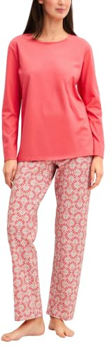 CALIDA Cotton Special Pyjama Damen | langer Schlafanzug aus 100% Baumwolle, atmungsaktiv, hautfreundlich, pflegeleicht