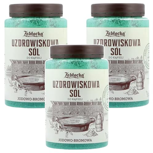 Jod-Brom-Badesalz Zabłocka 3 x 1,2 kg | Mineralisiertes Thermalsalz | Entspannung Spa Set 3