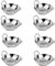 Set of 8 - Stainless Steel Balti Dishes Karahi Curry Deep Serving Indian Dishes Bowls with Handle - 16 cm