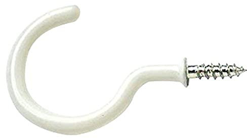 Merriway BH05163 (4 Pcs) Shouldered Cup Mug Hook Plastic Coated 50mm - Pack of 4 Pieces