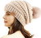 REDESS Damen Winter Pom Pom Beanie Mütze mit warmem Fleece gefüttert, Dicker Slouchy Snow Knit Chunky Baggy Skull Ski Cap