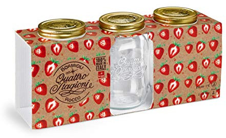 Bormioli 365160-CBC Lot de 3 Bocaux hermétique Quattro STAGIONI- 1L