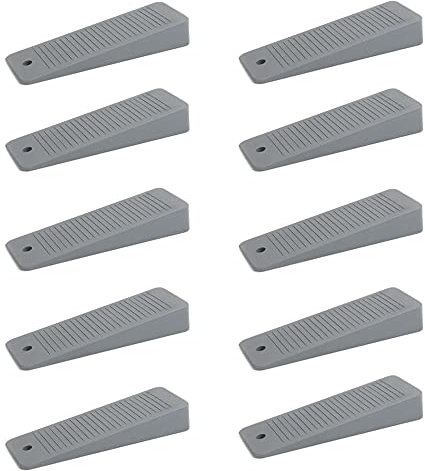 10 x sossai® Türkeil | TSK95 | Türstopper (10 Stk.) aus Hartgummi | Farbe: Grau