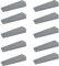 10 x sossai® Türkeil | TSK95 | Türstopper (10 Stk.) aus Hartgummi | Farbe: Grau