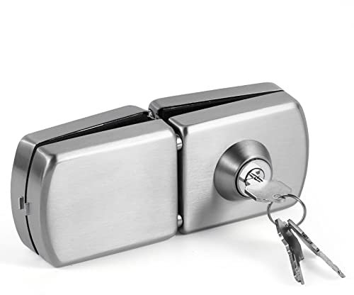 Cerradura para Puerta de Cristal sin Taladro, con Llave y Pomo, Seguridad Alta, Diseño Moderno para Vidrio Templado 10mm-12mm, Instalación Fácil sin Perforación, Cerradura Antirrobo.
