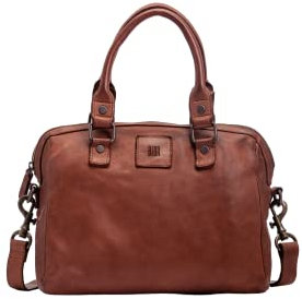 Biba Tasche für Damen aus echtem Leder, Handtasche Heritage Boston BT1, Kurzer und langer Griff, Reißverschluss, Echtes Rindsleder, Lederfarbe