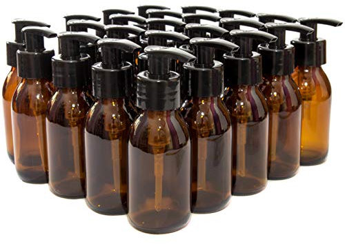 Aura 100ml AMBER SYRUP Bottles with BLACK Pumps - PACK of 24