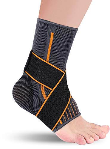 Attelle Cheville,1 Attelle Cheville Sport Maintient Cheville Entorse pour Pied Droit et Gauche, Adjustbale Respirant Neoprene Orthese Tendinite Cheville, Taille Unique pour Hommes & Femmes - S