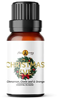 Christmas Eve Essential Oil Blend 10ml | Cinnamon, Clove & Orange Pure Essential Oils | Winter Scented Fragrances | Aromatherapy, Oils for Home Diffuser Refill, Oil Burner, Candle Making, Wax Melts