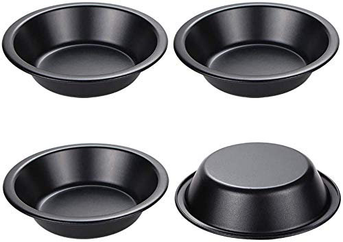 webake Lot de 4 mini moules à tarte, à quiche, diamètre : 12 cm, anti-adhésif, ronds, pour quiche