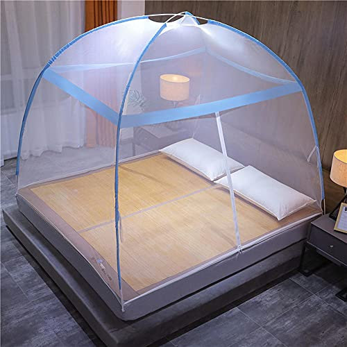 Pop Up Moustiquaire pour lit Double & Simple,180x200cm,Pliable Portable de Voyage Moustiquaire,Double Porte Camping Mosquito Rideau avec Fond,Installation Facile,pour Intérieure et Extérieure