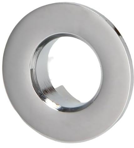 Dasing Sink Overflow Cover, Ring Round Overflow Cover Six-foot Bathroom Product Basin Tidy Insert Bathroom Hole Cap Basin Replacement -0567 (Bright silver)