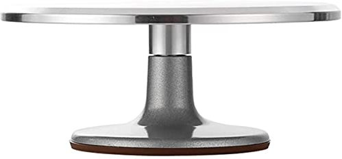 RONGJJ 14 Aluminium Kuchen Drehteller Set Kit, 30 cm Edelstahl Metall Hochzeit Geburtstag Party Sockelplatte Küche Dekorieren Drehständer Silber, Turntable