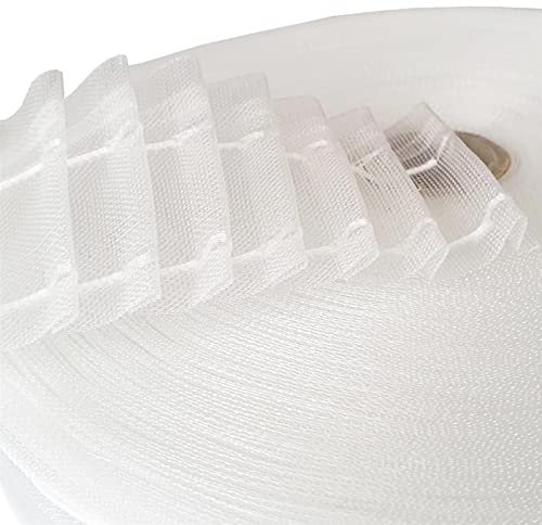 Bestlivings Bleistiftband Transparent 50mm (Länge: 5m - 50m), 1:2 Gardinenband zum Aufnähen für Stoffe, Gardinen und Vorhänge, Faltenband