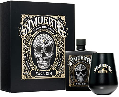 AMUERTE BLACK GIFT BOX | Bottiglia gin Amuerte Black + 2 bicchieri