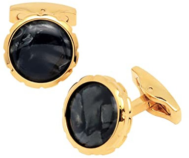 Jonwo 14K Vergolden Bernstein Stein Herren Manschettenknöpfe In Geschenkbox Manschettenknopf Men Cufflinks Hochzeit Hemd Party Geburtstag Jubiläum Kleid