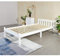 Setsail Massivholz Einzelbett | Bettgestell mit Lattenrost | Natürliches Zirbenölbett | Für Erwach grausene, Kinder, Jugendliche Bett | Einfache Montage | 90 x 190 cm | Weiß