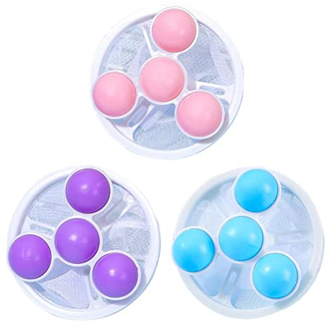 Waschmaschine Haustier Haarentferner, 3 Stück Tierhaarentferner Push Bubble Washer Balls Multifunktionale Wiederverwendbarer Tierhaare ohne Wicklung mit Netz