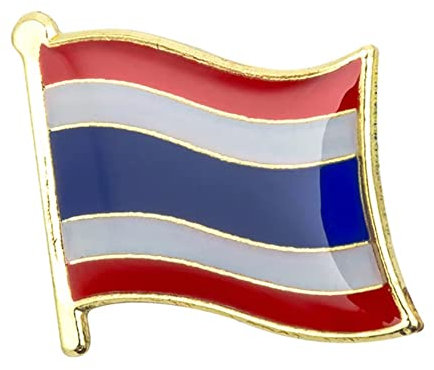 Pin de metal esmaltado con bandera nacional de Tailandia, Metal